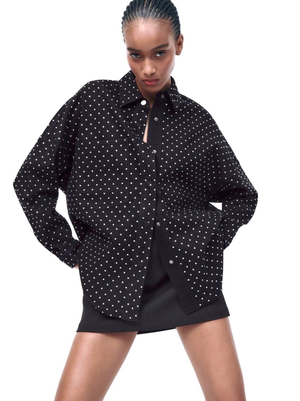 Zara Oversized Rhinestone over shirt
